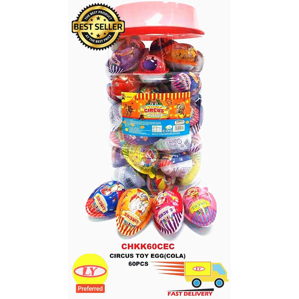 CIRCUS TOY SURPRISE FUN EGG 60PCS HALAL DOORGIFT