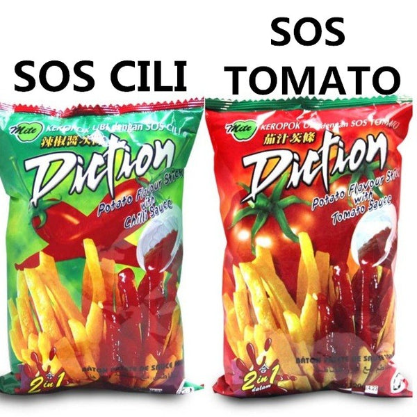 DICTION KEROPOK UBI DENGAN SOS TOMATO / CILI 25G X 20PACKS