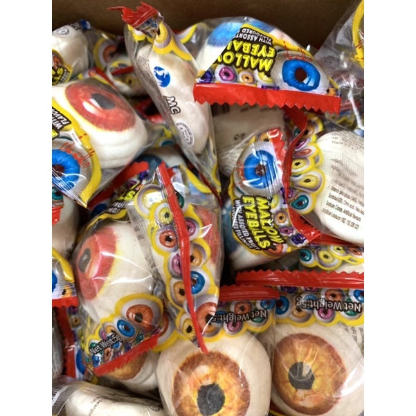 *HALAL*100BIJI 🔥HOT ITEM🔥 MARSHMALLOW 3D EYEBALL GUMMY SOFT MALLOW FRUITY JAM INSIDE EYEBALL **HALAL** 1BOX = 100PCS