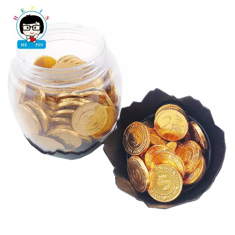 GOLD HUNTER EGG GOLDEN CHOCOLATE COIN 100PCS