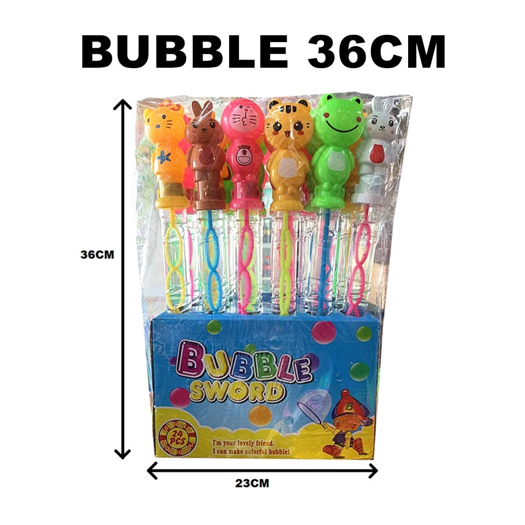 36CM BUBBLE MIX STICK CARTOON KIDS TOYS WATER BUBBLE 24PCS BUBBLE STICK