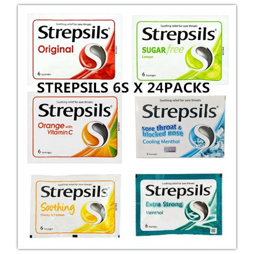 STREPSILS SORE THROATS ASSORTED CANDY 6S X 24PACKS