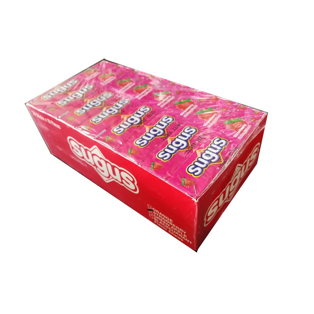 SUGUS ASSORTED FRUIT CHEWY CANDY 10PCS X 24STICKS