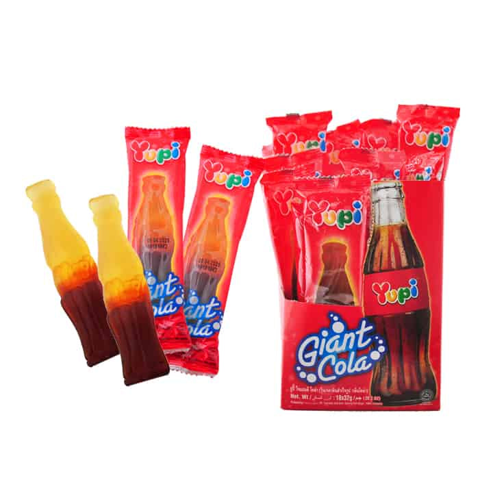 YUPI BIG BURGER COLA FLAVOR / GIANT COLA 32G X 18PCS CANDY HALAL