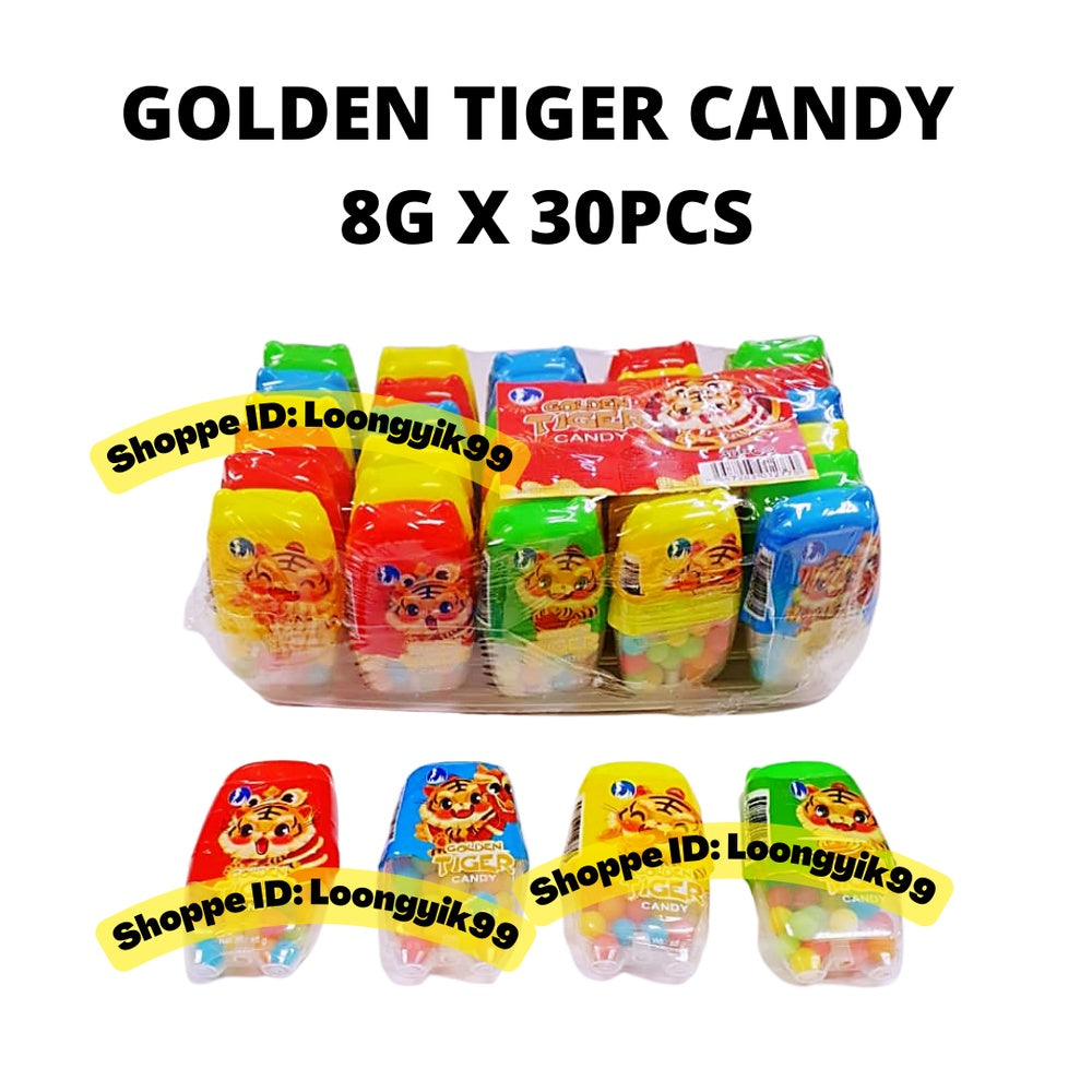 GOLDEN TIGER CANDY 8G X 30PCS HALAL FRUITY BALLS