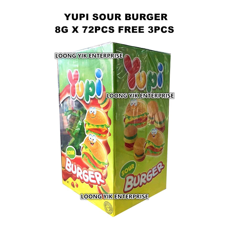 YUPI NEW COLA / SOUR BURGER 8G X 72PCS FREE 3PCS CANDY HALAL