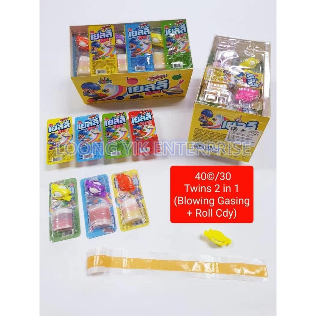 2 IN 1 BLOWING GASING + ROLL CANDY 30PCS