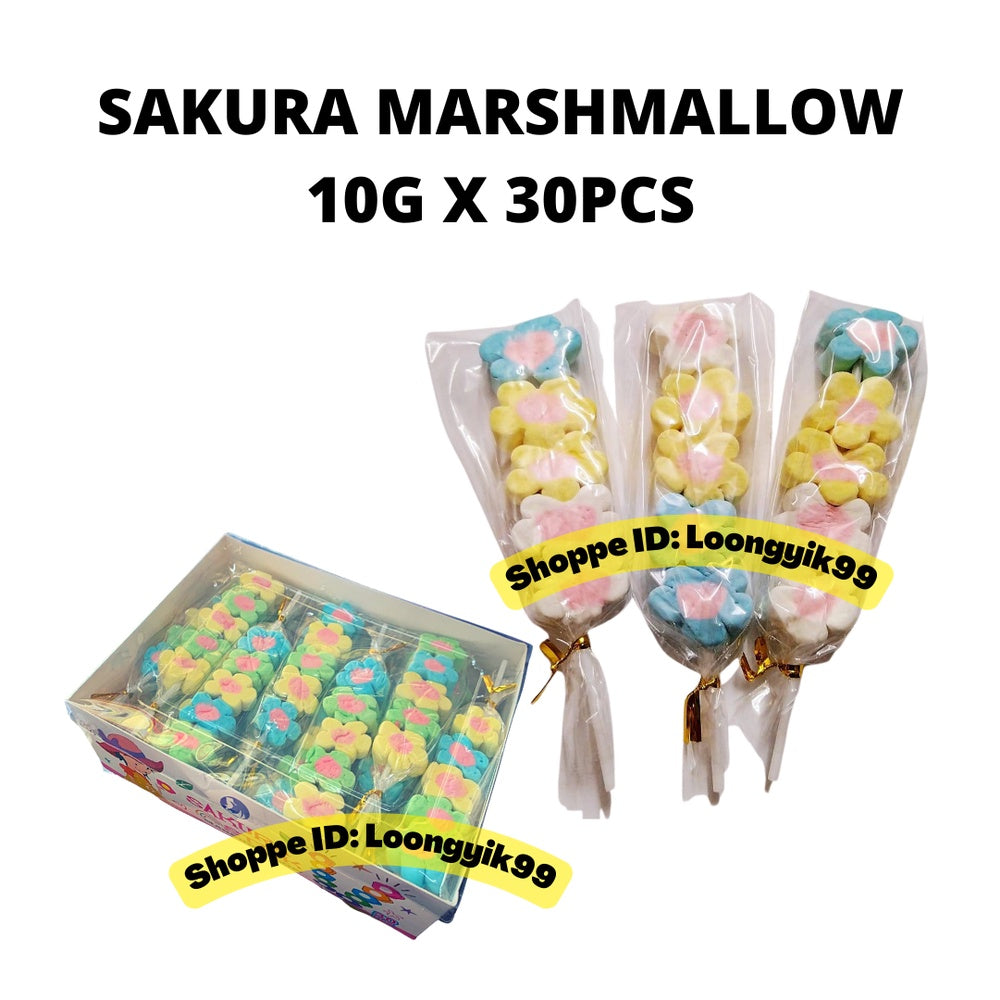 SAKURA STICK MARSHMALLOW 10G X 30PCS HALAL FLOWER