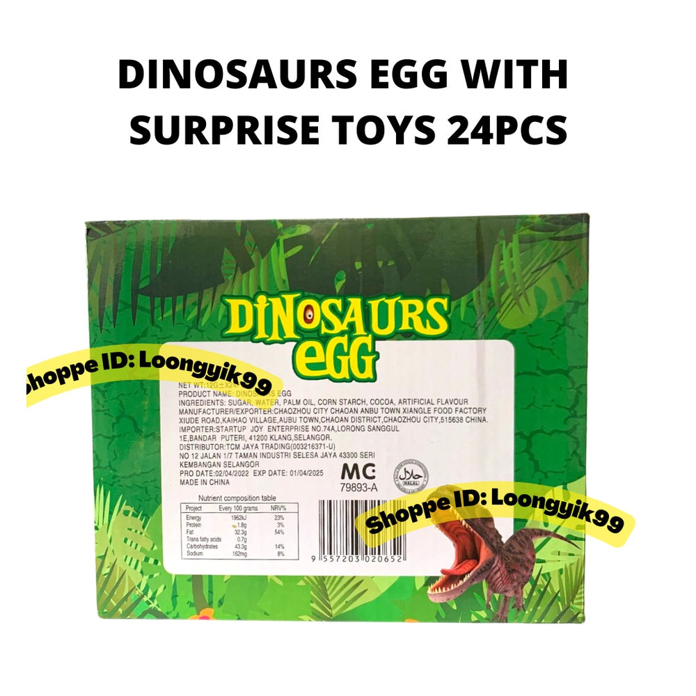 DINOSAURS EGG / GRAFFITI CAR WITH SURPRISE TOYS 24PCS CHOCOLATE AND TOYS INSIDE