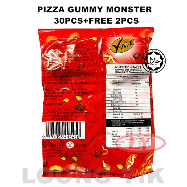 PIZZA GUMMY MONSTER 30PCS+FREE 2PCS HALAL