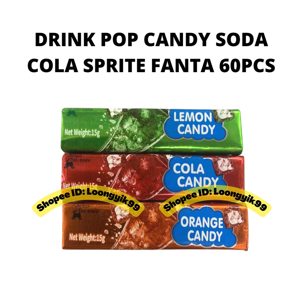 DRINK POP CANDY SODA FLAVOR COLA SPRITE FANTA 60PCS