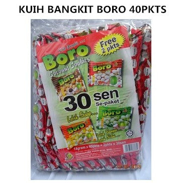 Kuih Bangkit BORO Coconut Cookies  Original 14gm x 40pkts