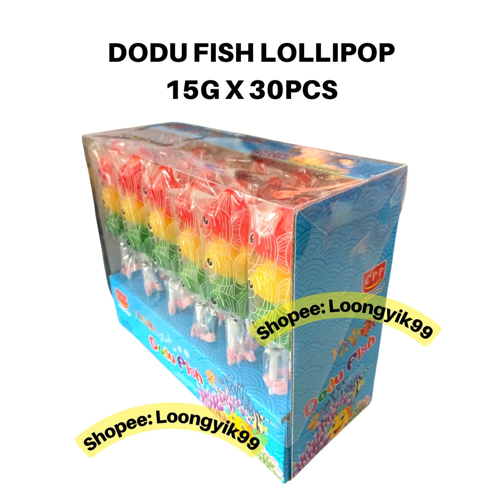 HELLO KITTY LOLLIPOP / DODU FISH 15G X 30PCS FRUITY FLAVOR HALAL