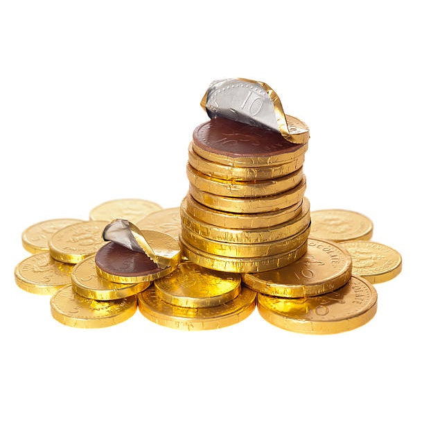 GOLD HUNTER EGG GOLDEN CHOCOLATE COIN 100PCS