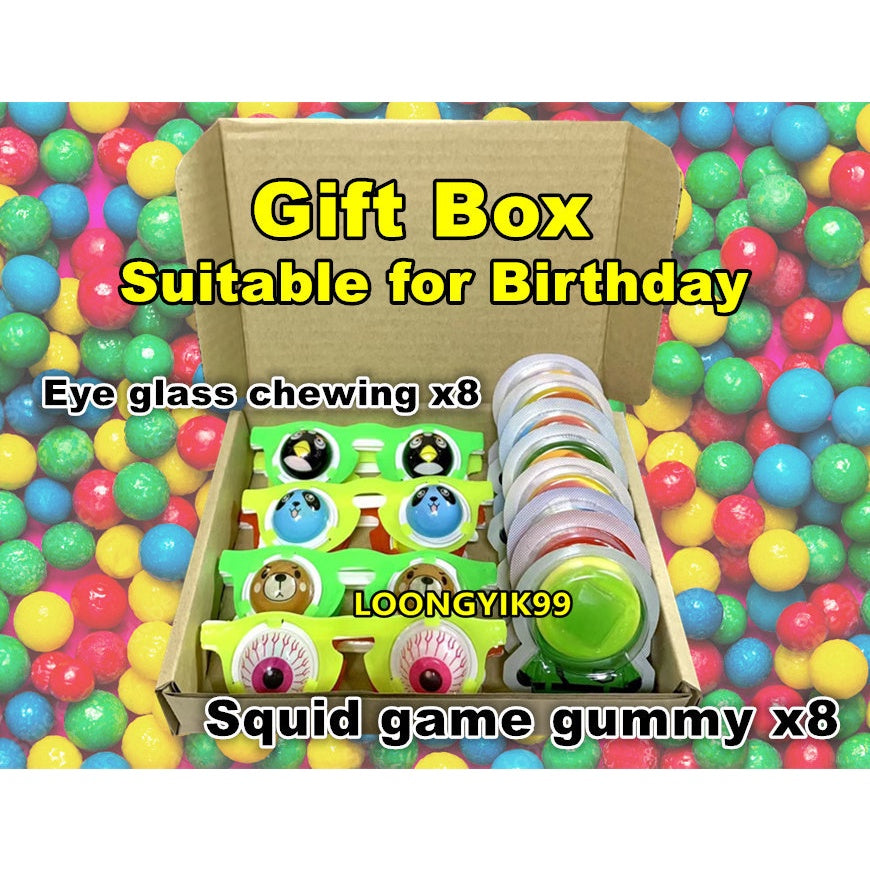 🔥HALAL🔥 16Pcs Mix Candy Surprise Birthday Gift Toys Chewing 儿童惊喜礼物盒 (6g x 18pcs) WITH GIFT BOX