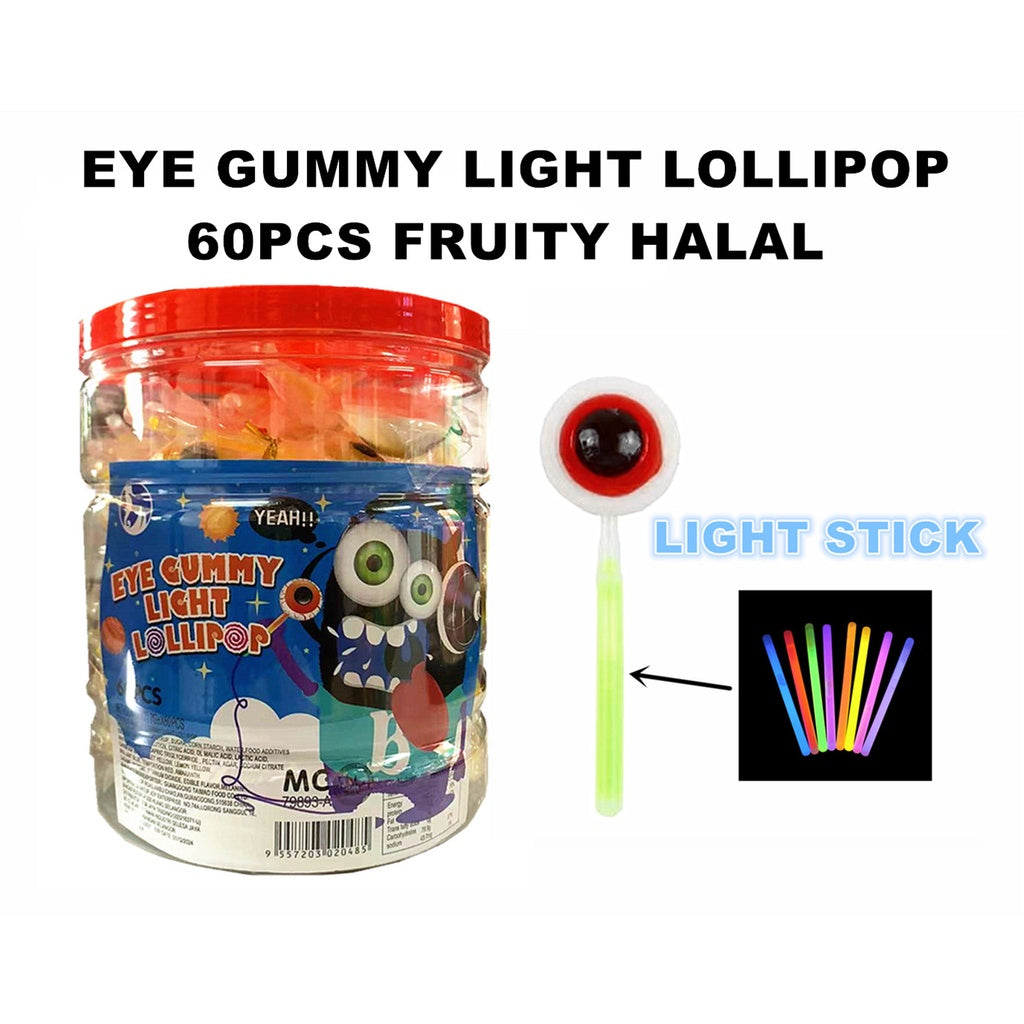 EYE GUMMY LIGHT LOLLIPOP 60PCS FRUITY HALAL