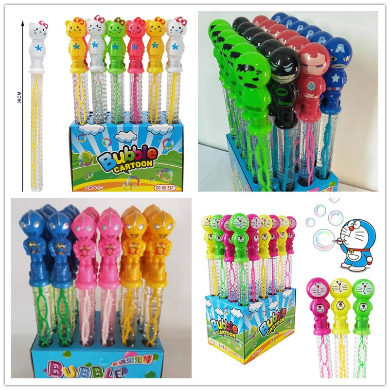 36CM BUBBLE MIX STICK CARTOON KIDS TOYS WATER BUBBLE 24PCS BUBBLE STICK