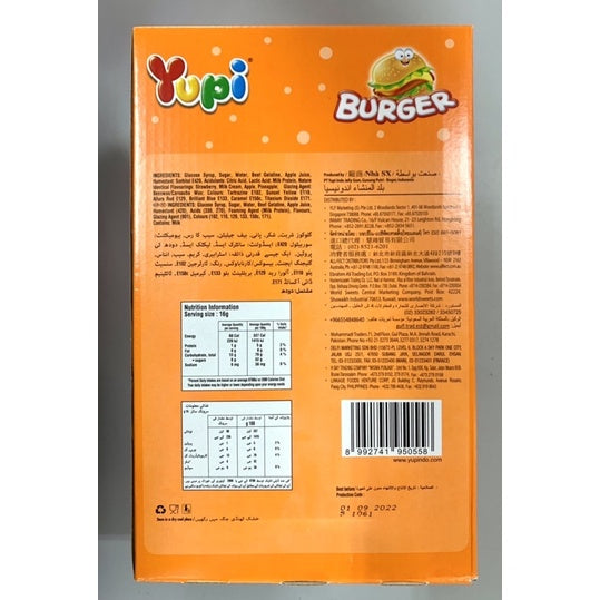 Yupi Gummy Burger 72 Pieces