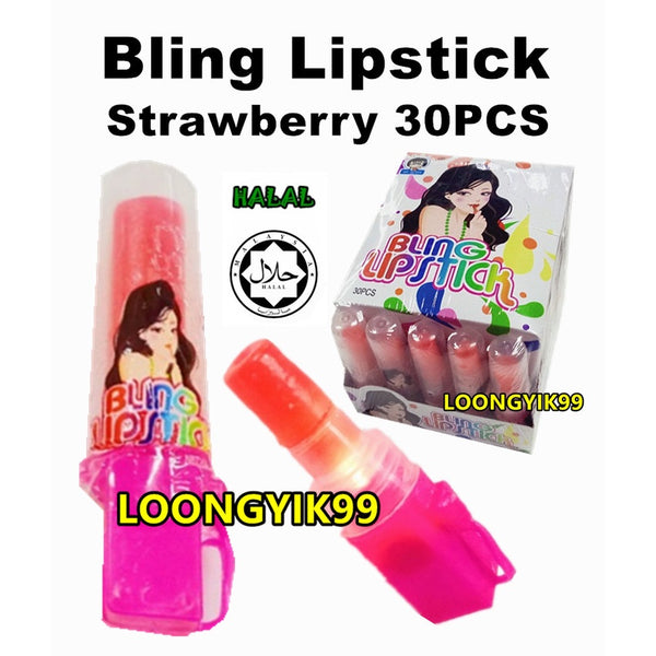 BLING LIPSTICK CANDY 30PCS HALAL FRUITY PINK LIPSTICK