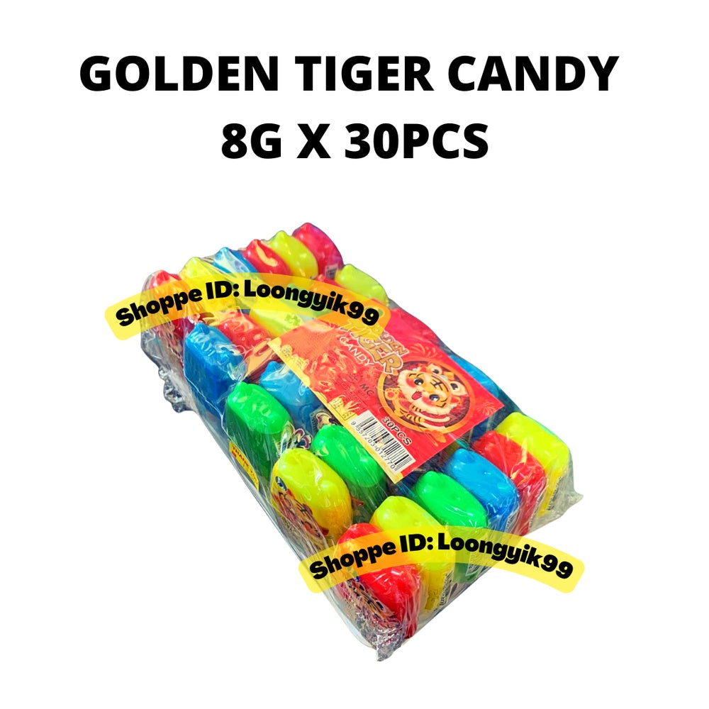 GOLDEN TIGER CANDY 8G X 30PCS HALAL FRUITY BALLS