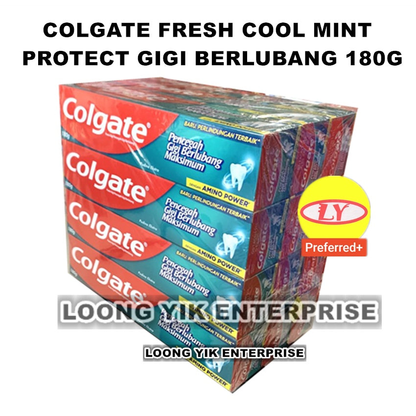 COLGATE FRESH COOL MINT PROTECT GIGI BERLUBANG 180G / COLCAGE STRENGTHENS TEETH FRESHES BREATH 175G