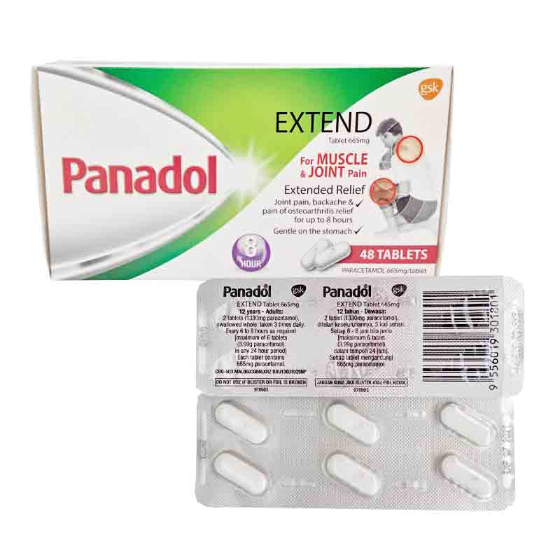 Panadol Extend 12's/48's Sakit Tulang Deman Back Pain and Even Persistent Joint Pain up to 8hour (Ready stock)