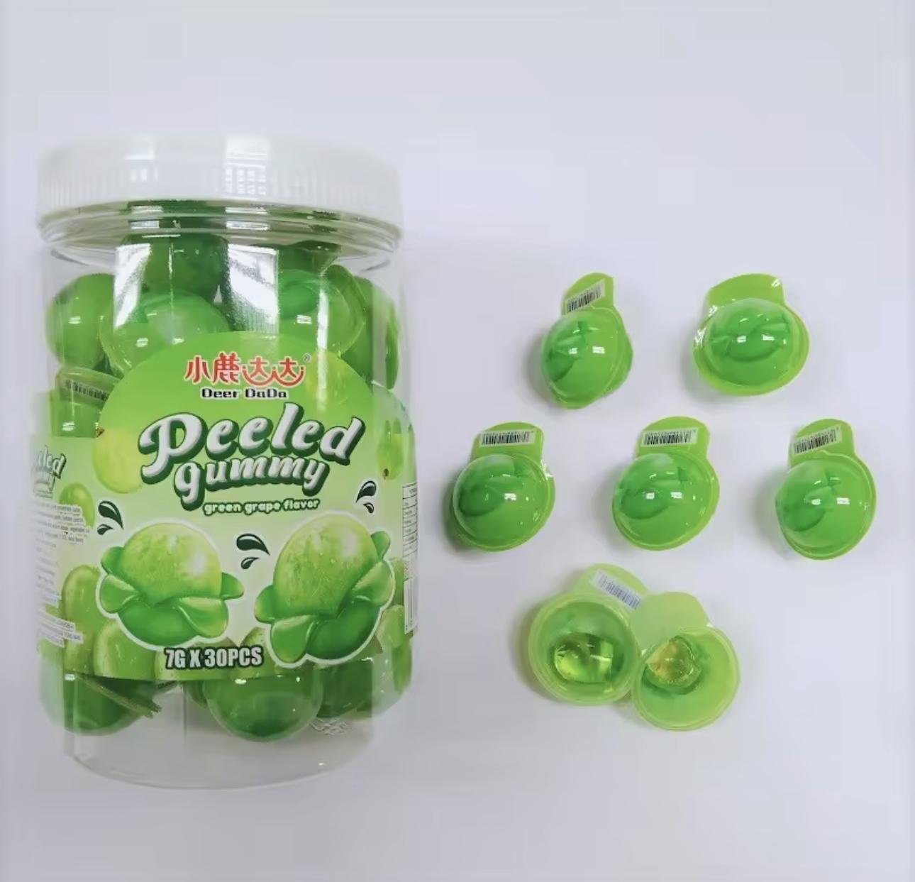 Deer DaDa Peeled Gummy Candy Grape / Green Grape / Mango Flavor 7G x 30Pcs