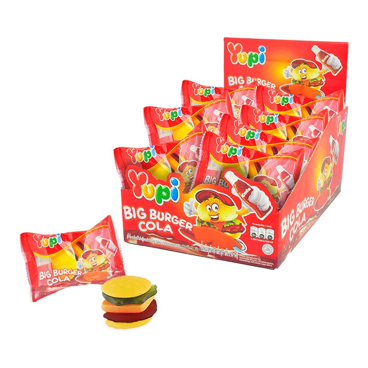 YUPI BIG BURGER COLA FLAVOR / GIANT COLA 32G X 18PCS CANDY HALAL