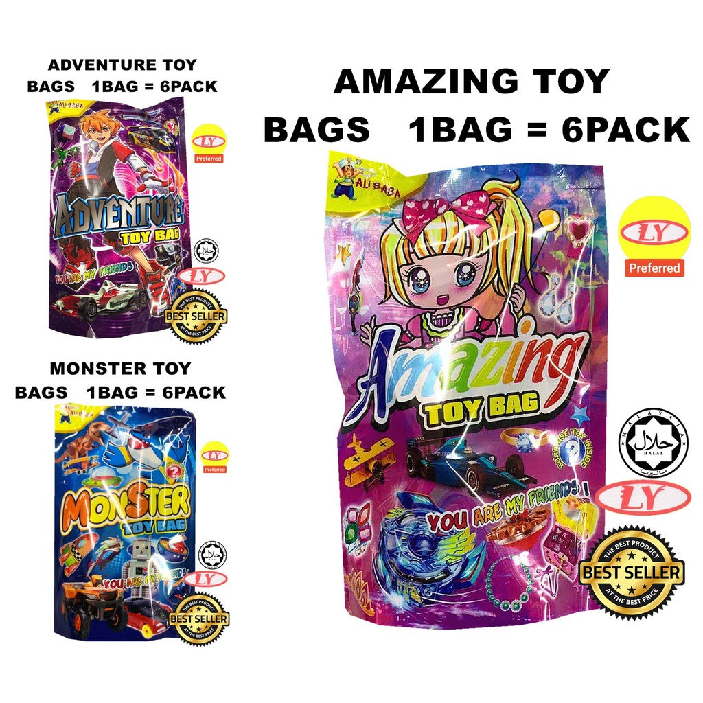 ADVENTURE TOY BAGS 1BAG = 6PACK ( SURPRISE BAG MAINAN )