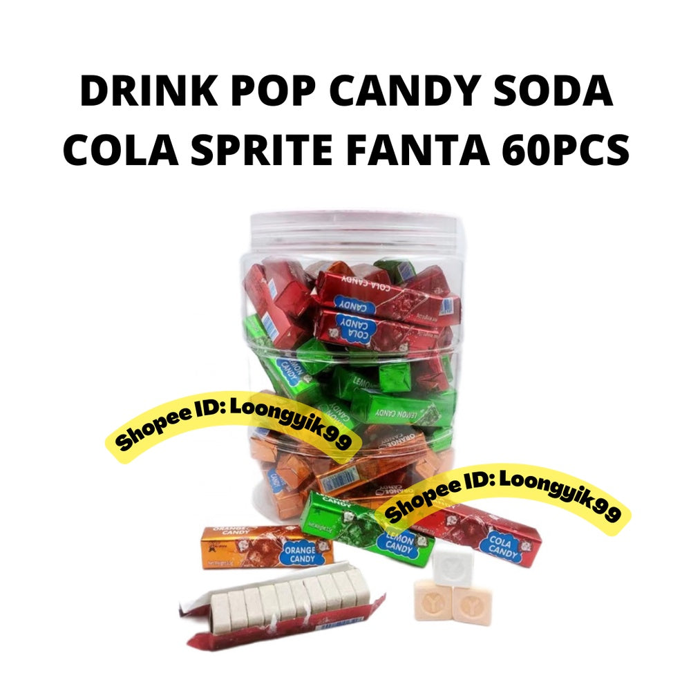 DRINK POP CANDY SODA FLAVOR COLA SPRITE FANTA 60PCS