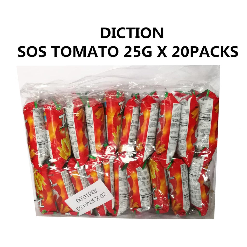 DICTION KEROPOK UBI DENGAN SOS TOMATO 25G X 20PACKS