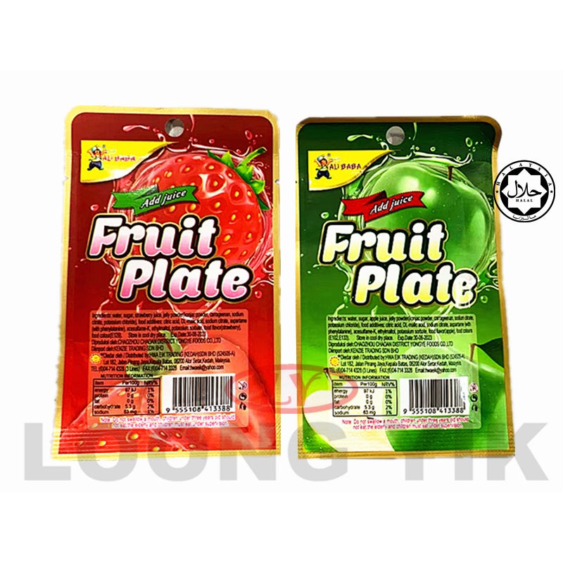 FRUIT PLATE KONJAC JELLY 40PCS (APPLE+STRAWBERRY / LYCHEE+GRAPE) 35-40PCS HALAL (FREE BOX) POS DALAM SATU HARI