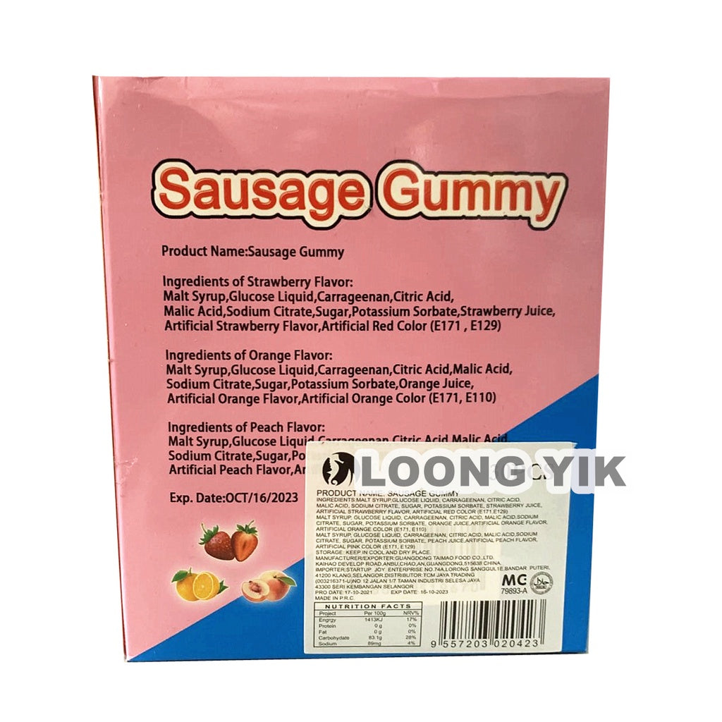 SAUSAGE GUMMY FRUITY CANDY 30PCS