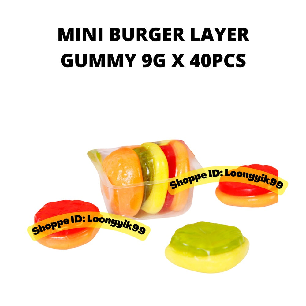 MINI BURGER LAYER GUMMY CANDY 9G X 40PCS HALAL