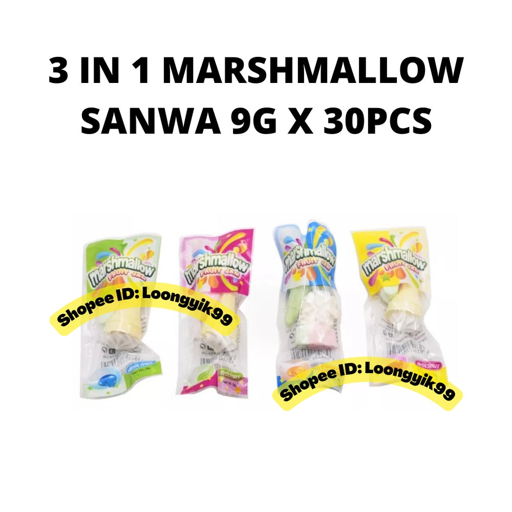 3IN1 MARSHMALLOW SANWA 9G X 30PCS HALAL