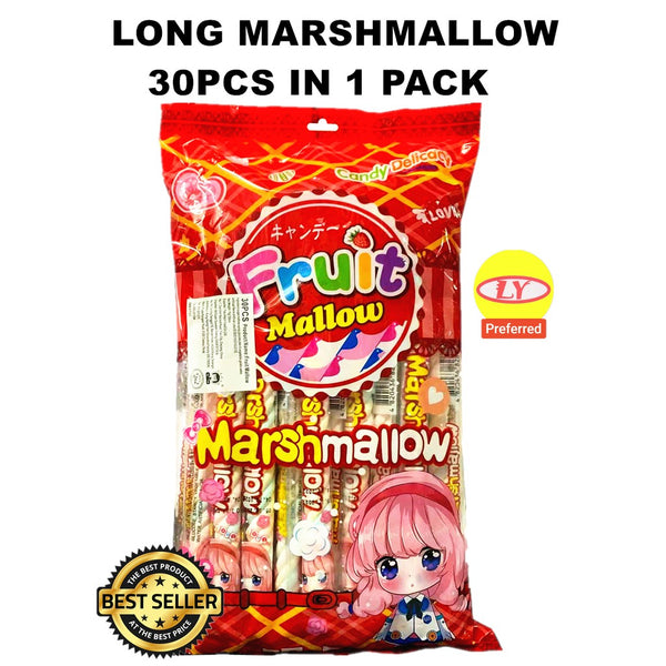 FRUIT LONG MARSHMALLOW 30PCS HALAL BIRTHDAY DOORGIFT