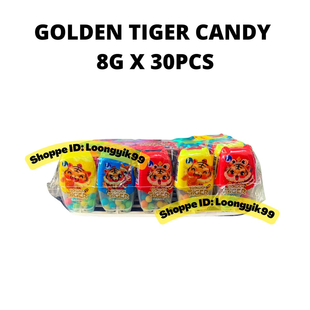 GOLDEN TIGER CANDY 8G X 30PCS HALAL FRUITY BALLS