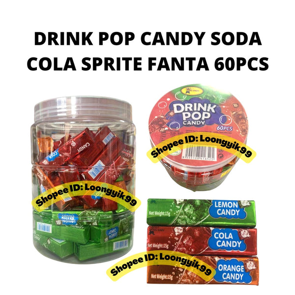 DRINK POP CANDY SODA FLAVOR COLA SPRITE FANTA 60PCS