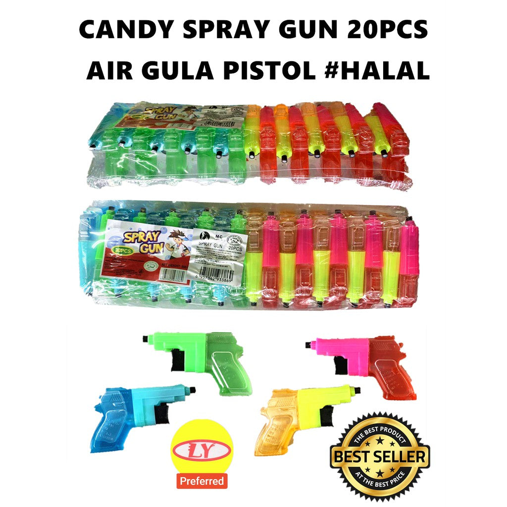 CANDY SPRAY GUN 20PCS AIR GULA PISTOL 20PCS