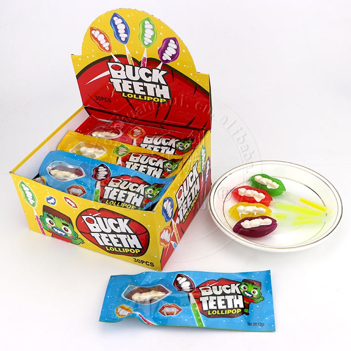 BUCK TEETH LOLLIPOP CANDY 30PCS