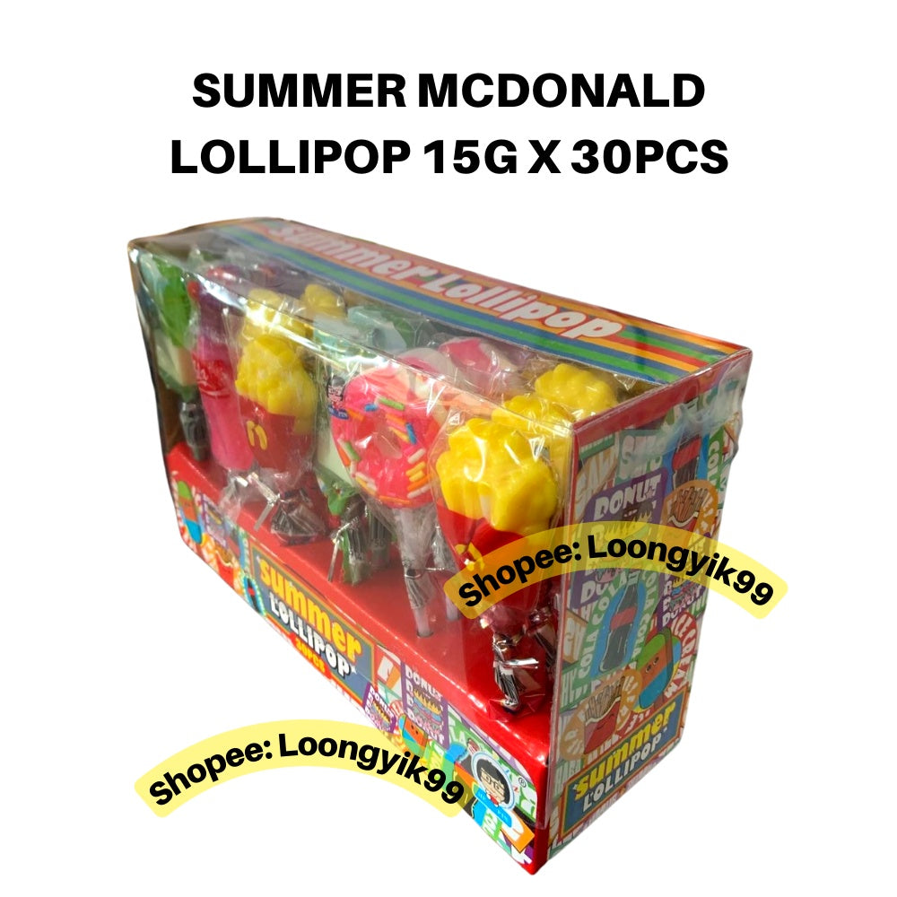 HALLOWEEN / SNACKS SUMMER MCDONALD LOLLIPOP 15G X 30PCS FRUITY FLAVOR HALAL