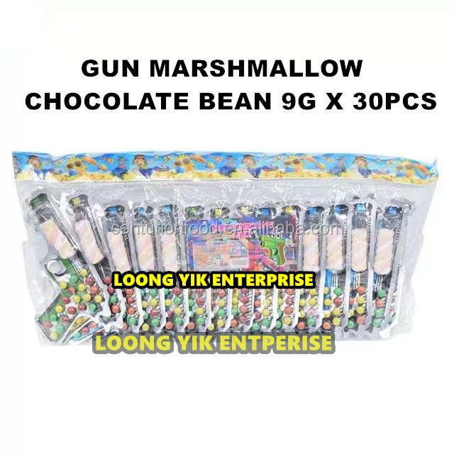 GUN MARSHMALLOW CHOCOLATE BEAN 9G X 30PCS HALAL