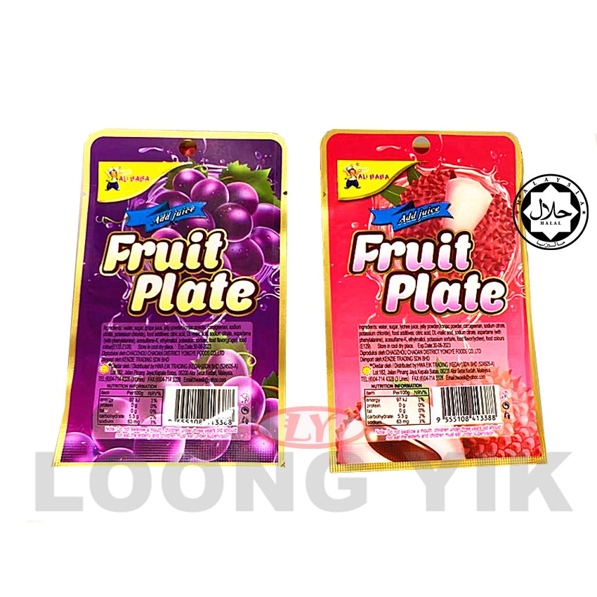 FRUIT PLATE KONJAC JELLY 40PCS (APPLE+STRAWBERRY / LYCHEE+GRAPE) 35-40PCS HALAL (FREE BOX) POS DALAM SATU HARI