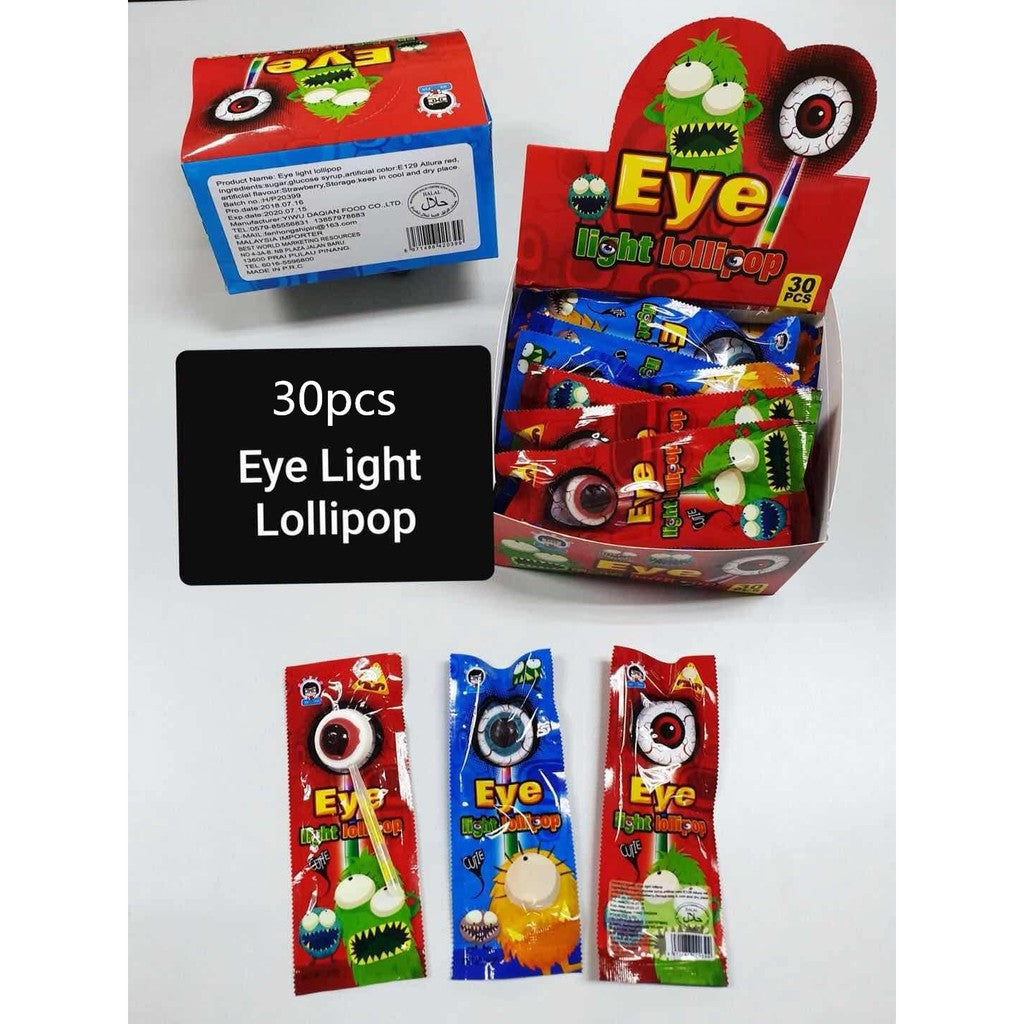 EYE LIGHT LOLLIPOP CANDY 30PCS HALAL FRUITY