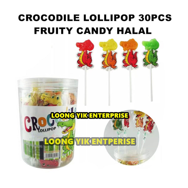 MONKEY / CROCODILE LOLLIPOP 30PCS FRUITY CANDY HALAL