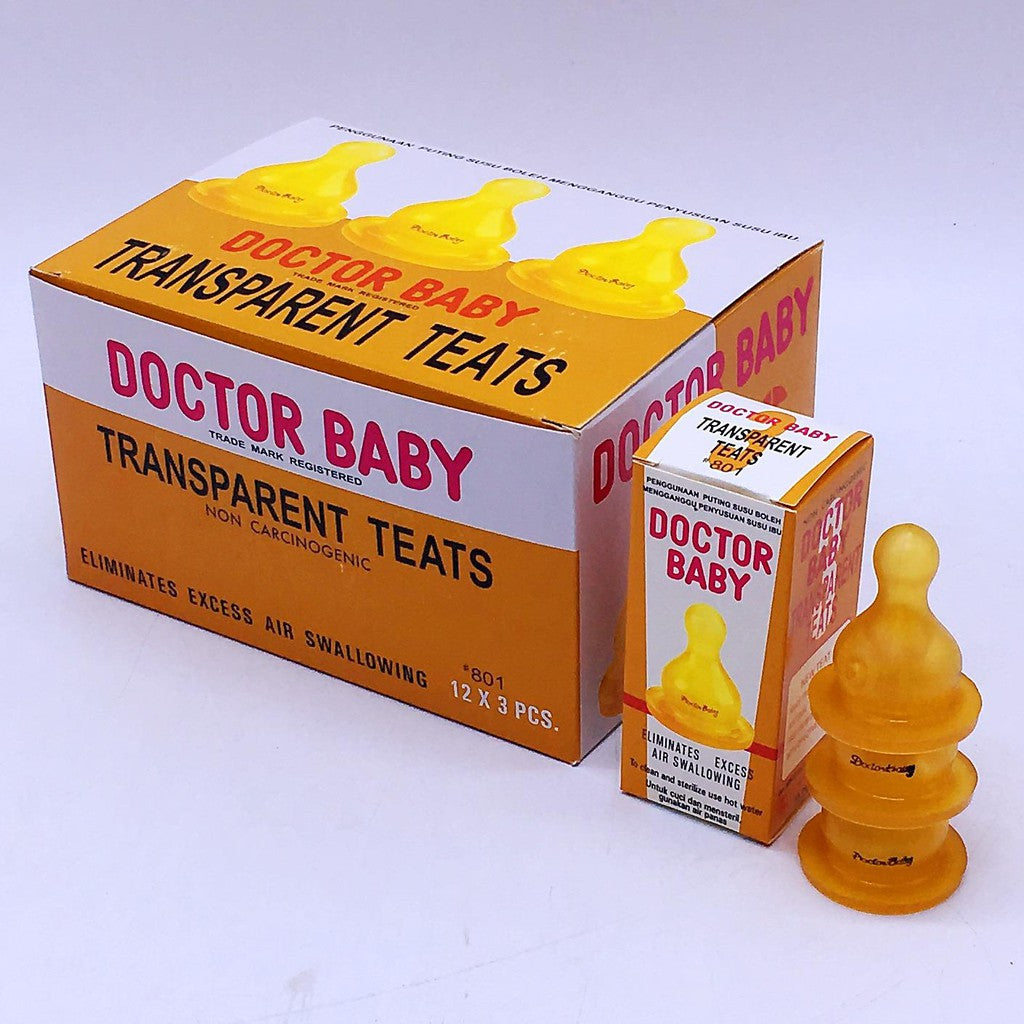 DOCTOR BABY TRANSPARENT TEATS NIPPLE MILK BOTTLE 36PCS