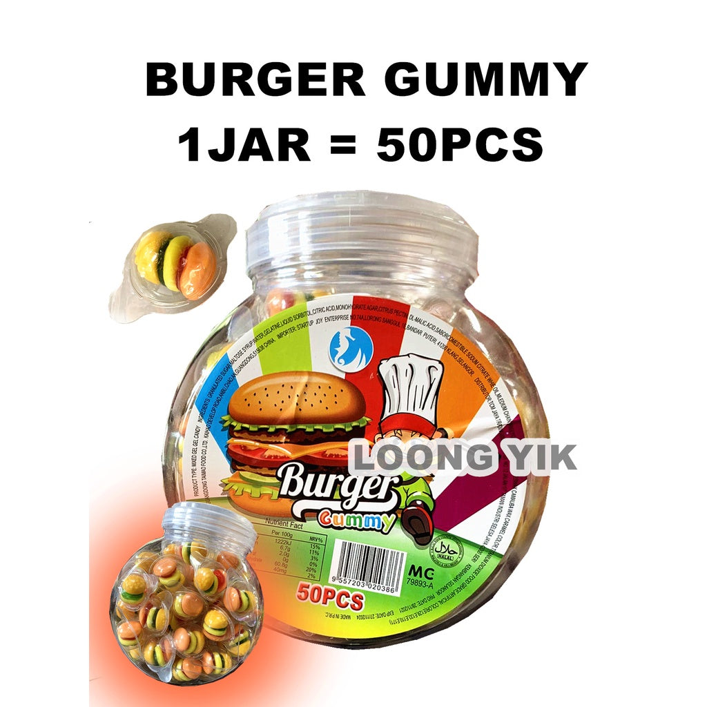 BURGER GUMMY 50PCS CANDY