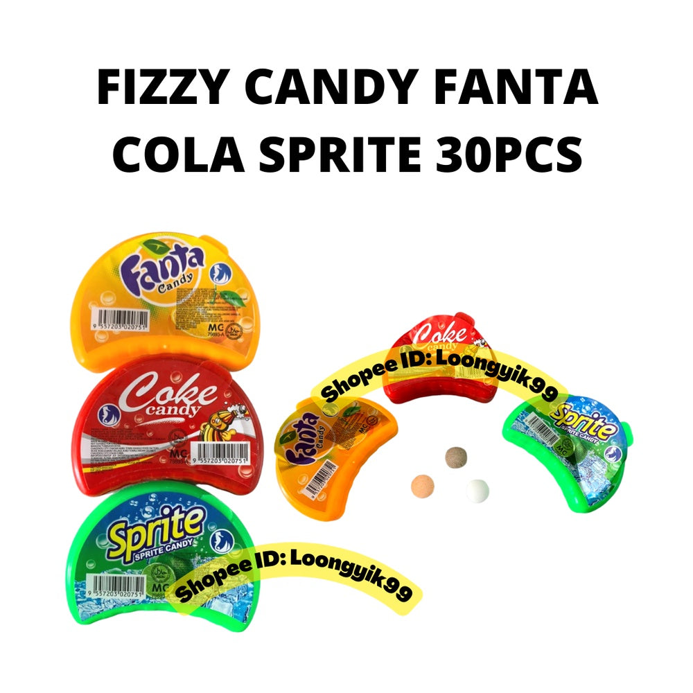 FIZZY CANDY FANTA COLA SPRITE 30PCS