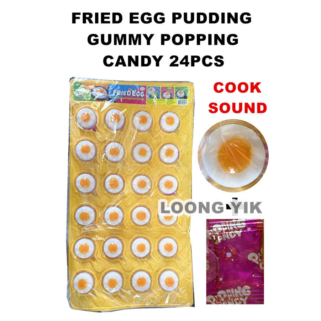 FRIED EGG PUDDING + HAM GUMMY POPPING CANDY 21G X 40PCS HALAL