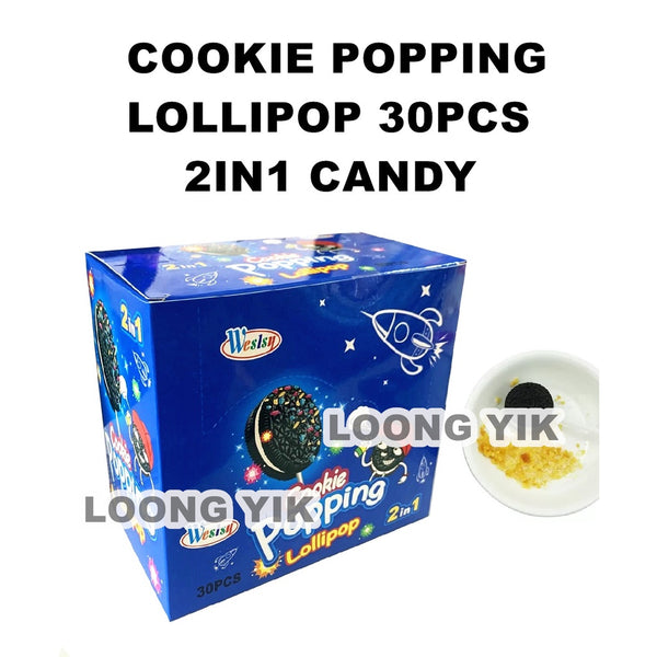 COOKIE POPPING LOLLIPOP 30PCS 2IN1 CANDY